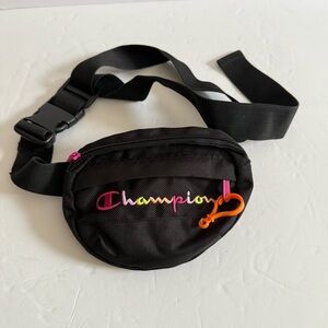 Champion Black Waist Bag with Colorful Logo Little Girls